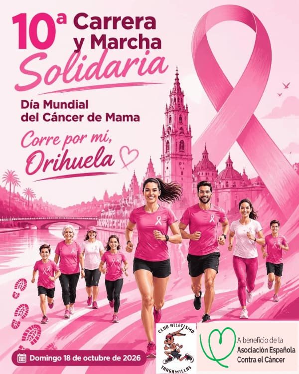 Cartel de 10ª Carrera y Marcha Solidaria Día Mundial del Cáncer de Mama