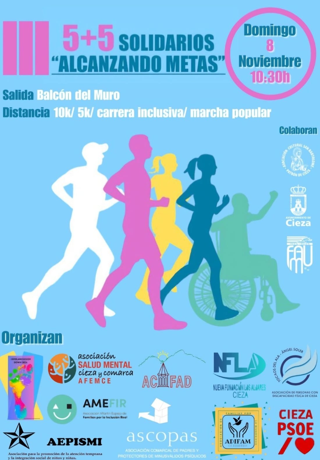 Cartel de III 5+5 Solidarios Alcanzando Metas