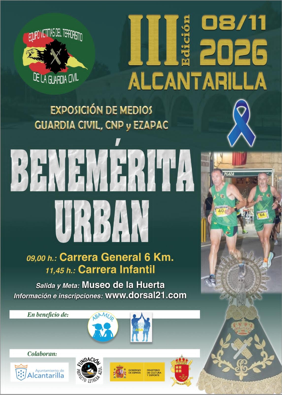 Cartel de III Carrera Benemérita Urban EVT Guardia Civil