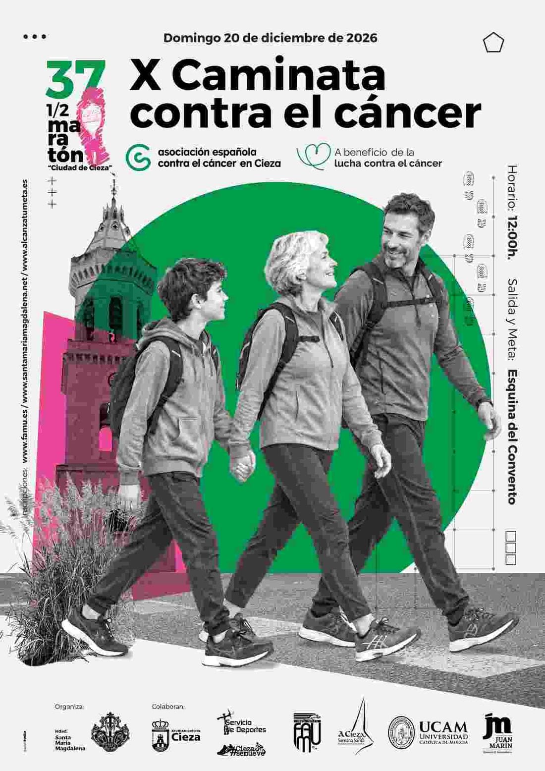 Cartel de X Caminata Solidaria Contra el Cáncer