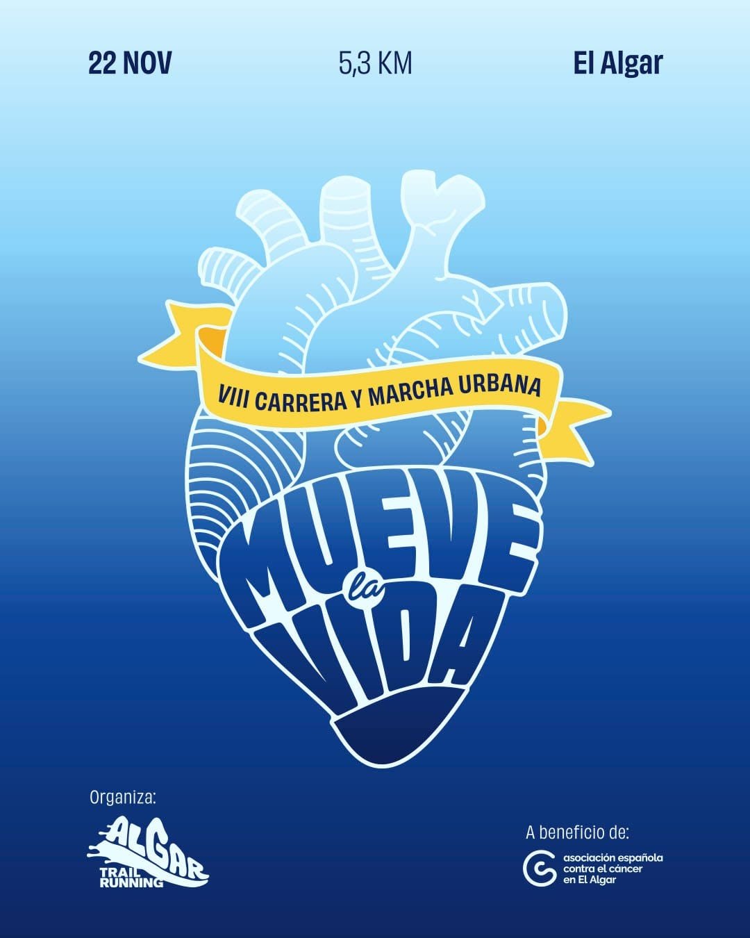 Cartel de VIII Carrera y Marcha Urbana Mueve la Vida