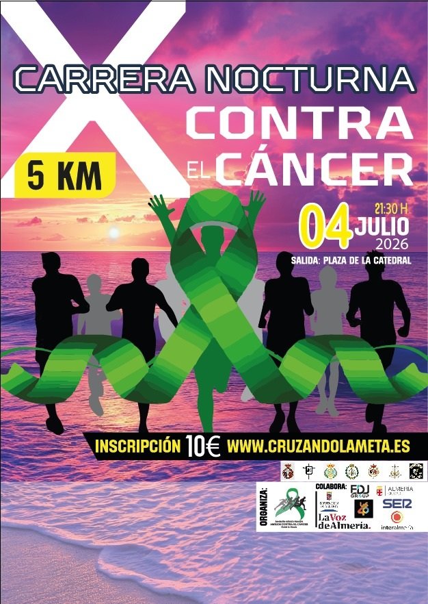 Cartel de Carrera Nocturna Contra el Cáncer