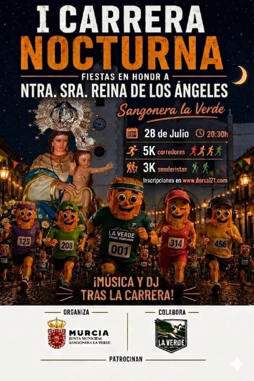 Cartel de Carrera Nocturna Sangonera la Verde