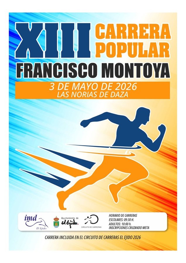 Cartel de Carrera Popular Francisco Montoya. Norias de Daza