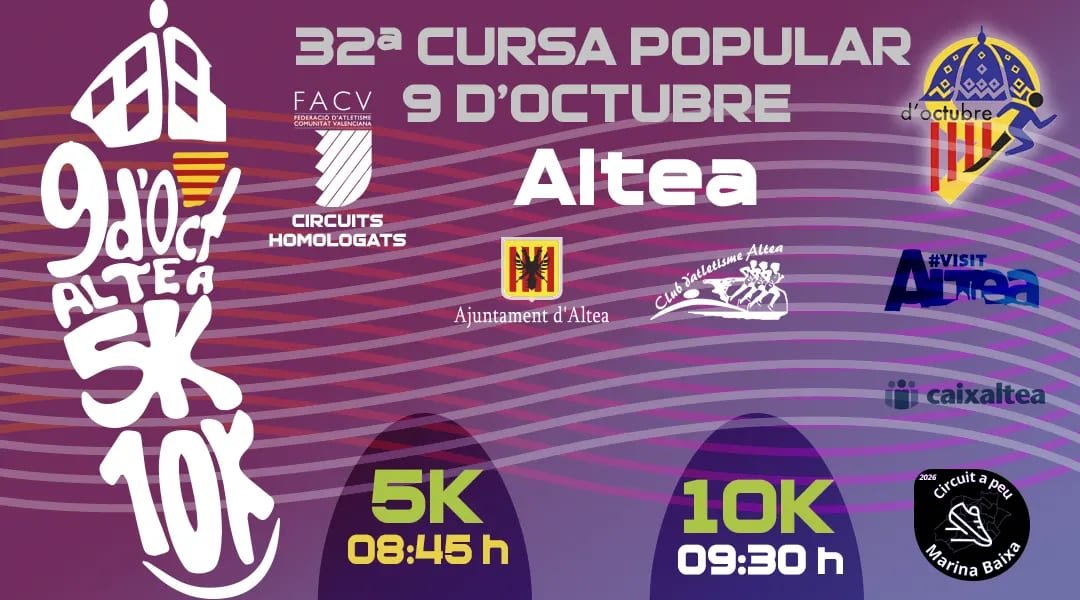 Cartel de XXXII Cursa Popular 9 Octubre Altea