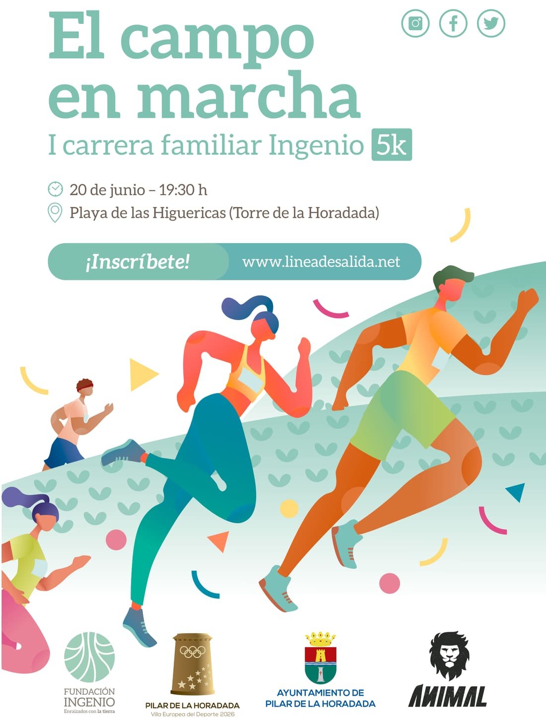 Cartel de I Carrera Familiar Animal El Campo en Marcha