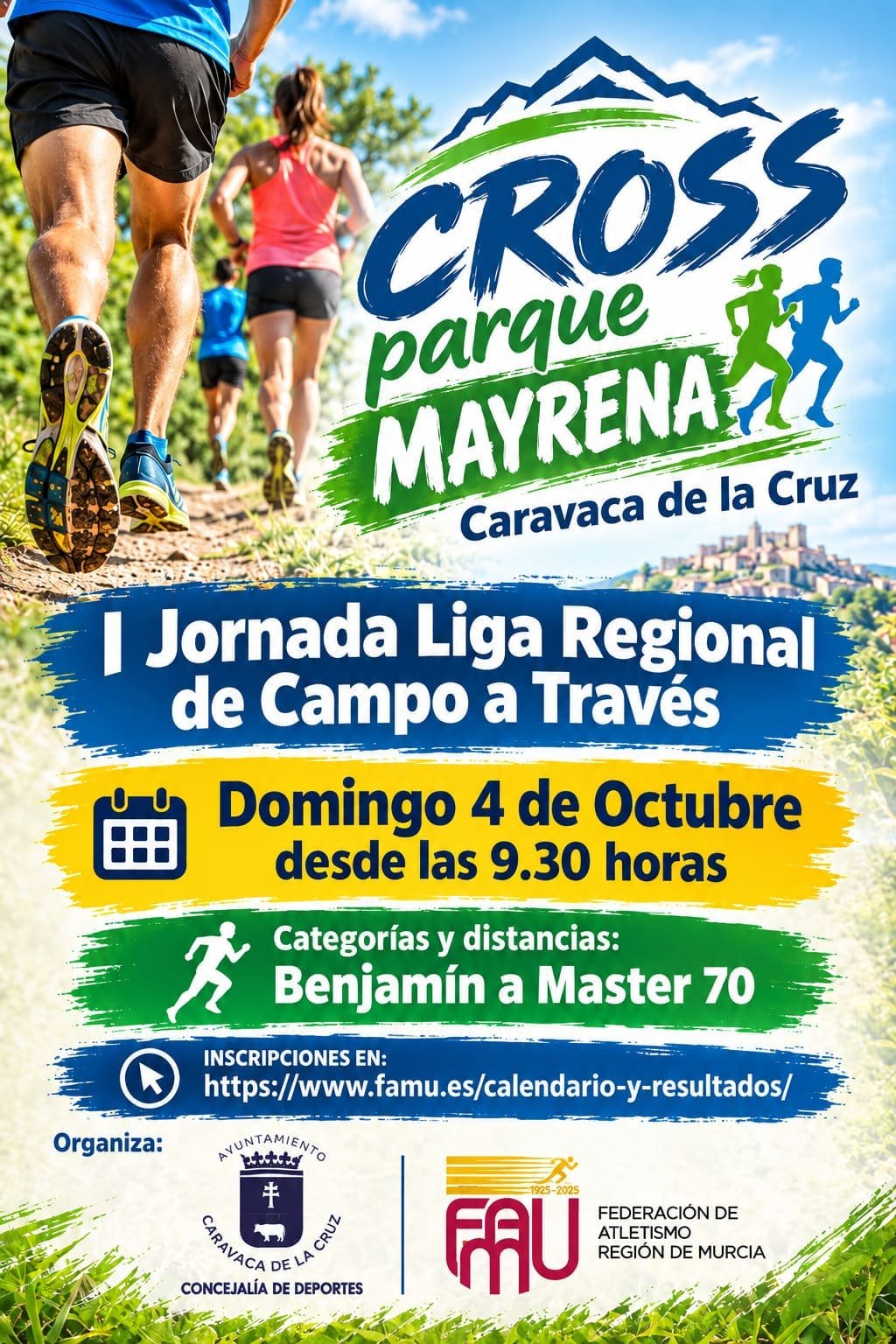 Cartel de 1ª Jornada Liga Regional Campo a Través. Cross Parque Mayrena