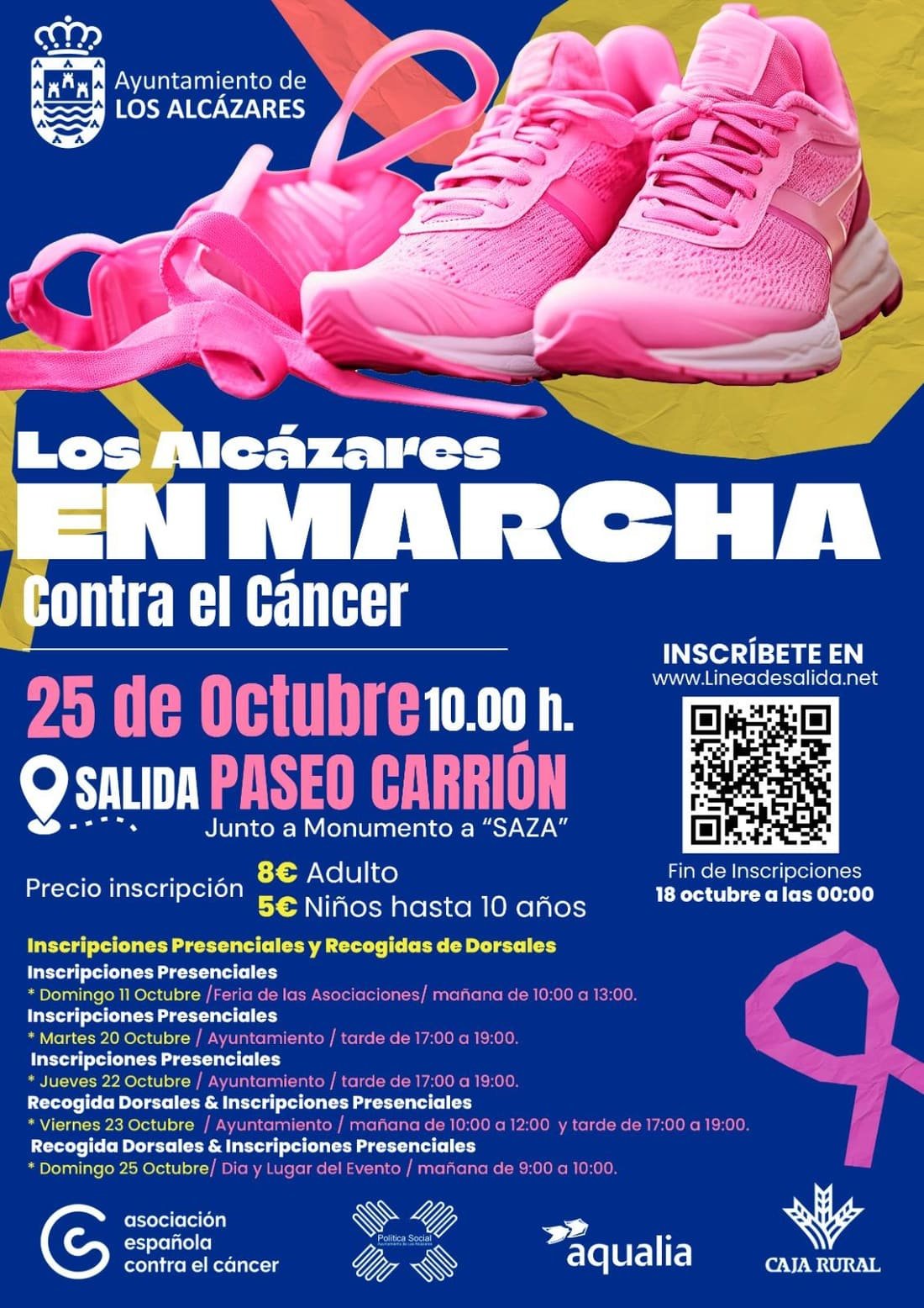 Cartel de Los Alcázares en Marcha Contra el Cáncer
