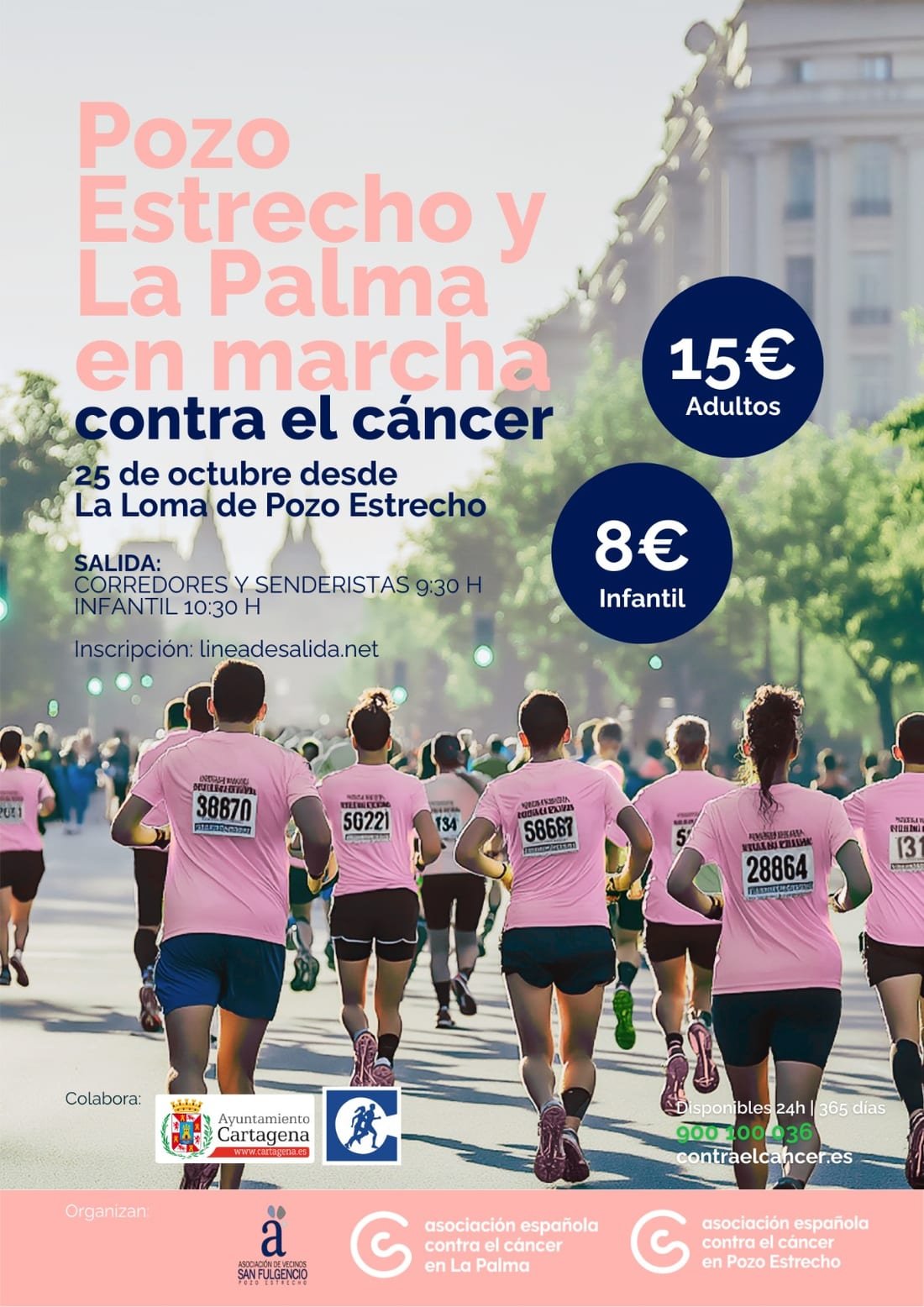 Cartel de Pozo Estrecho y La Palma en Marcha Contra el Cáncer