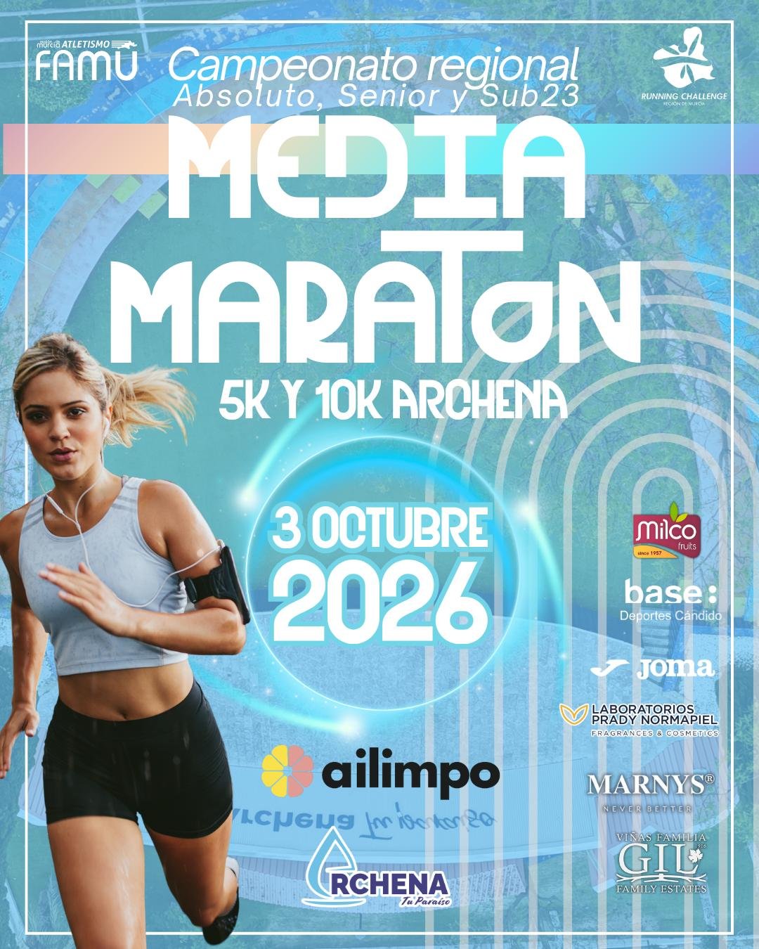 Cartel de IV Media Maratón, 10K y 5K de Archena