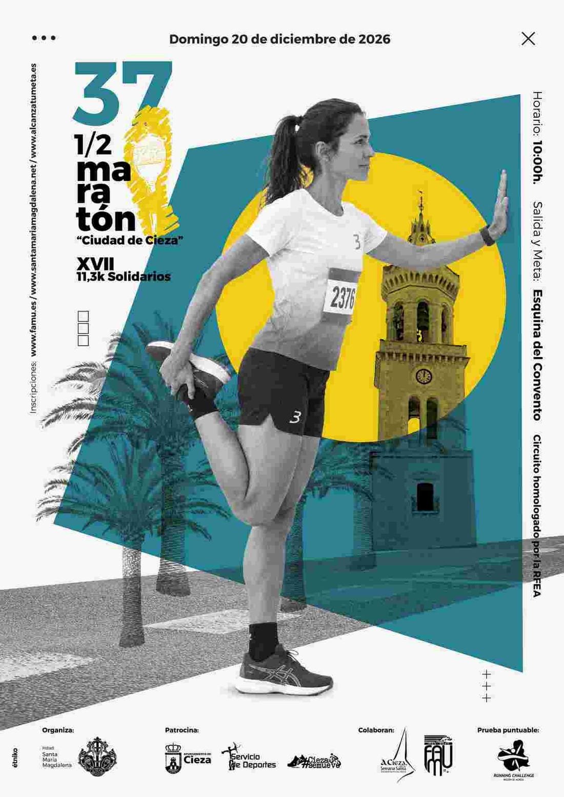 Cartel de XXXVII Media Maratón Ciudad de Cieza y XVII 11K Solidarios
