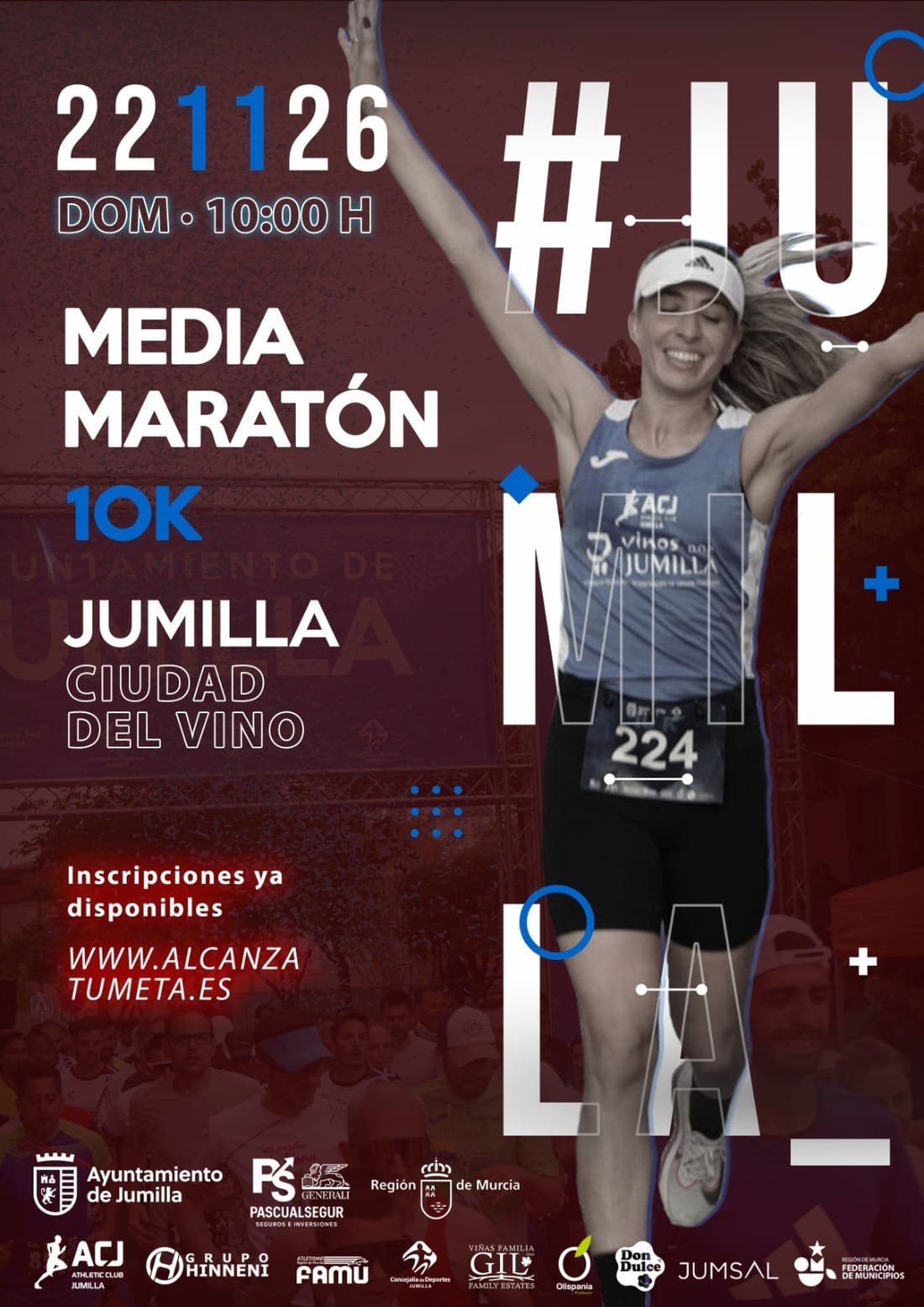 Cartel de VIII Media Maratón Jumilla Ciudad del Vino