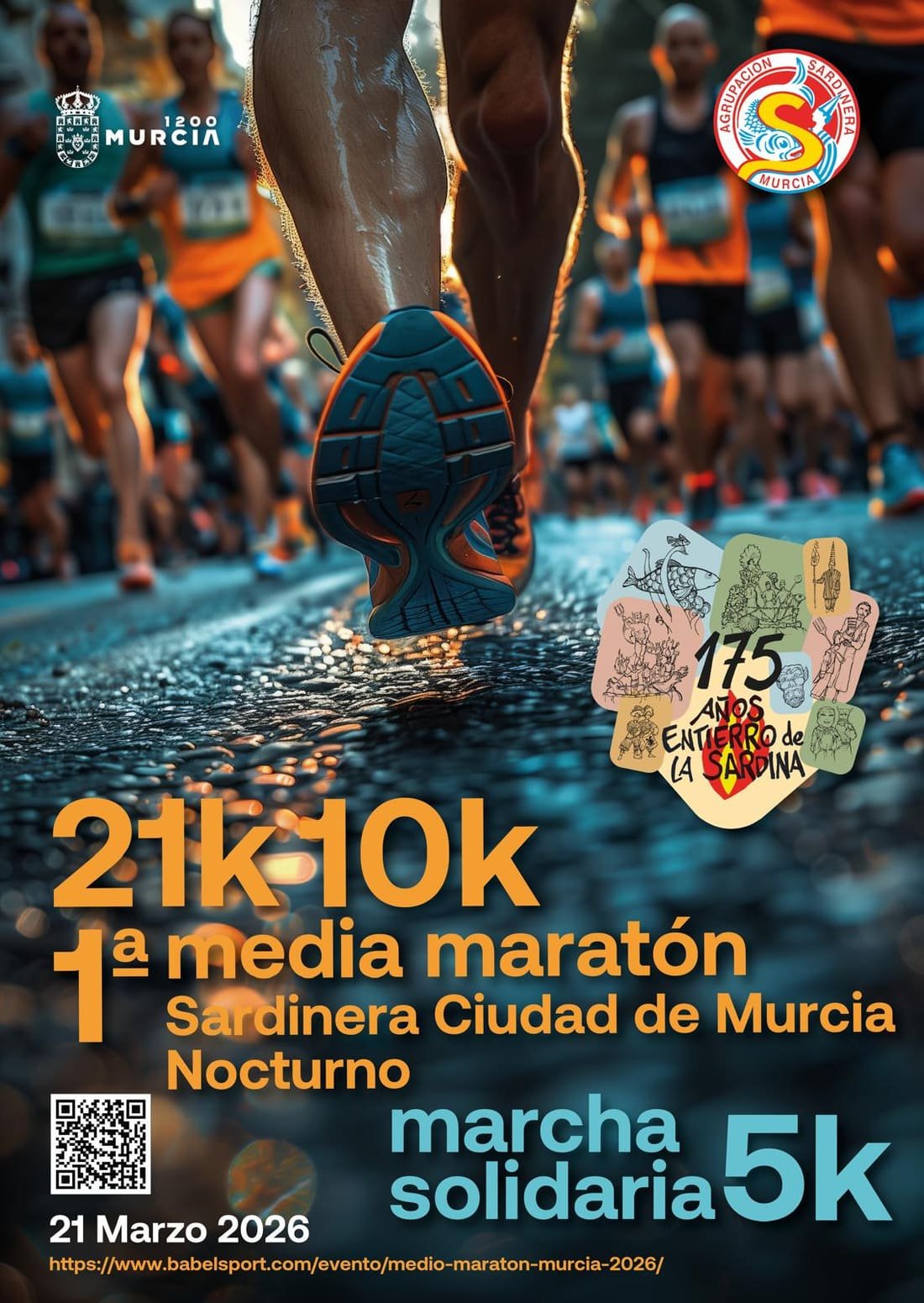 Cartel de Media Maratón Sardinera Nocturna