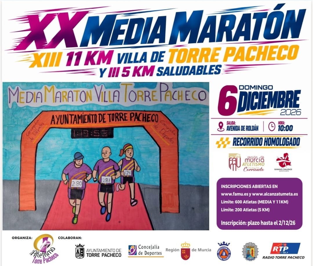 Cartel de XX Media Maratón y XII 11K Villa de Torre Pacheco