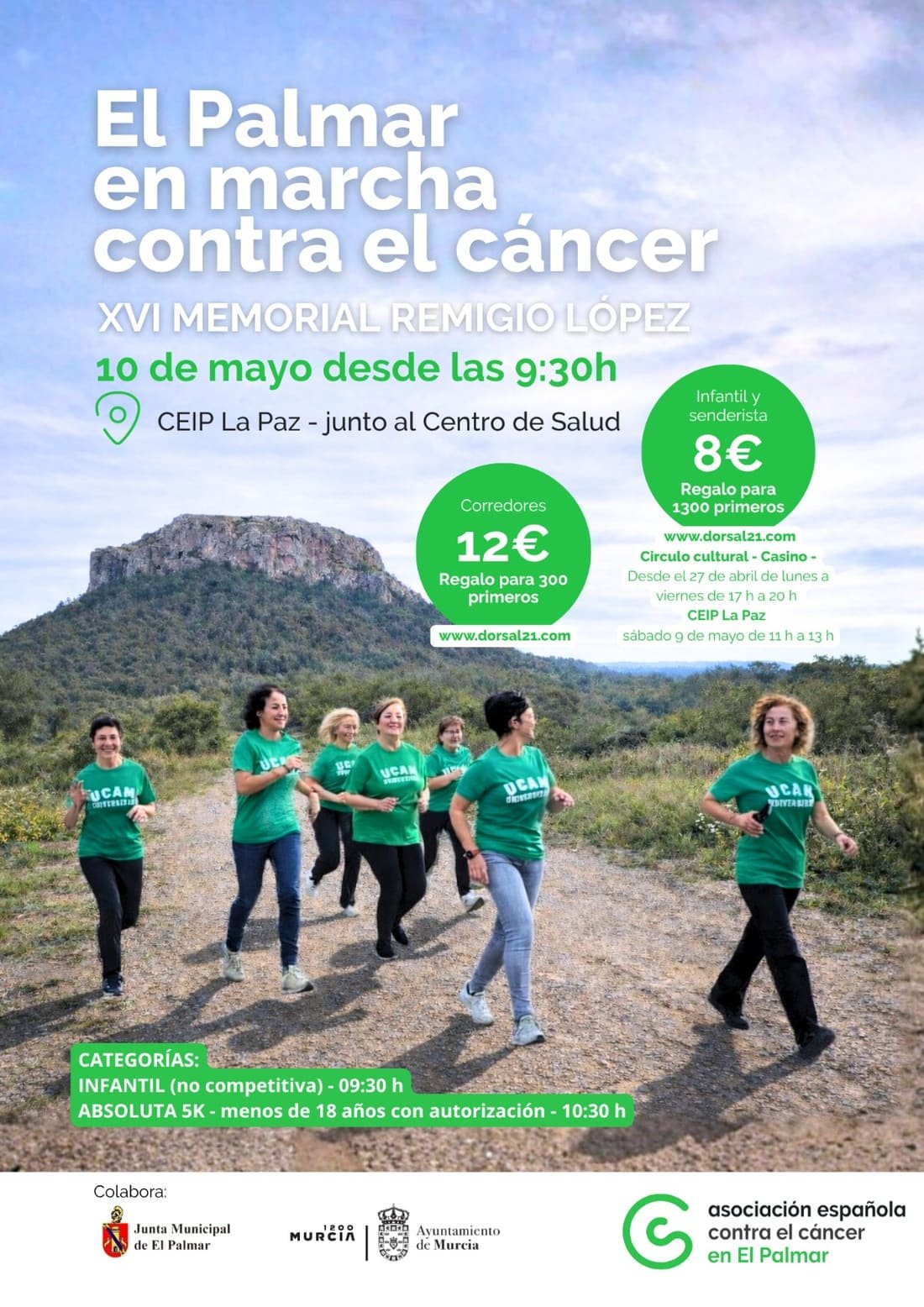 Cartel de Memorial Remigio López. El Palmar en Marcha Contra el Cáncer