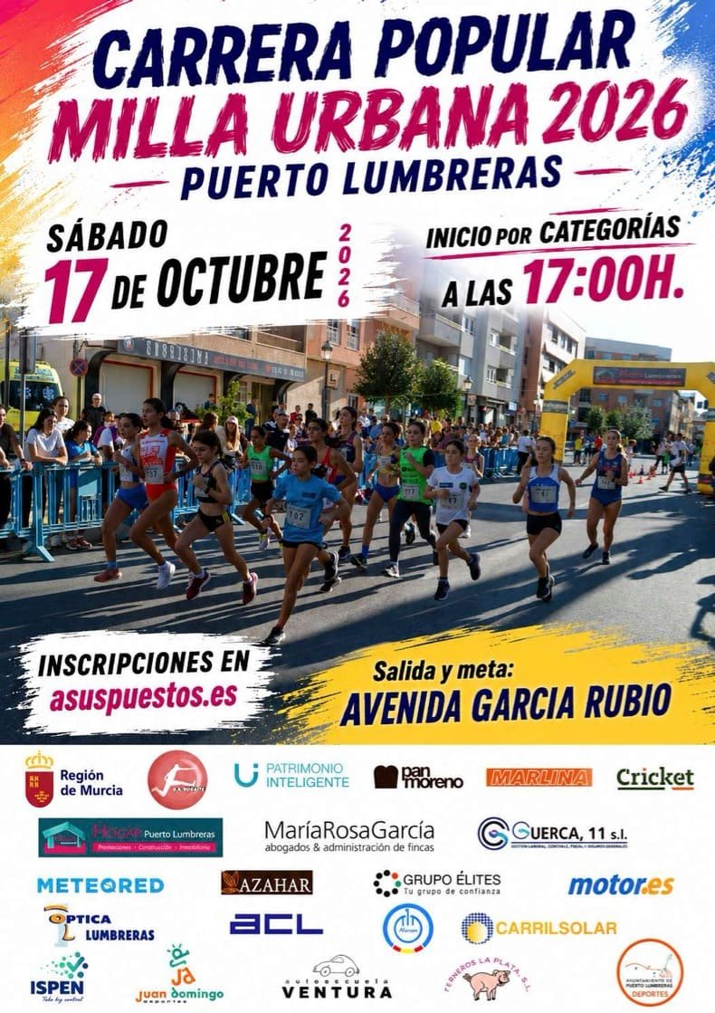 Cartel de Milla Urbana Puerto Lumbreras