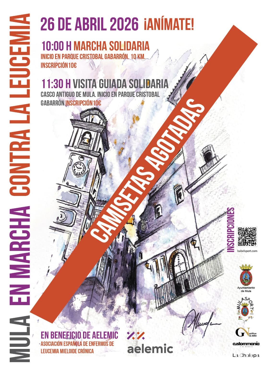 Cartel de Mula en Marcha Contra la Leucemia