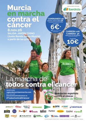 Cartel de Murcia en Marcha Contra el Cáncer