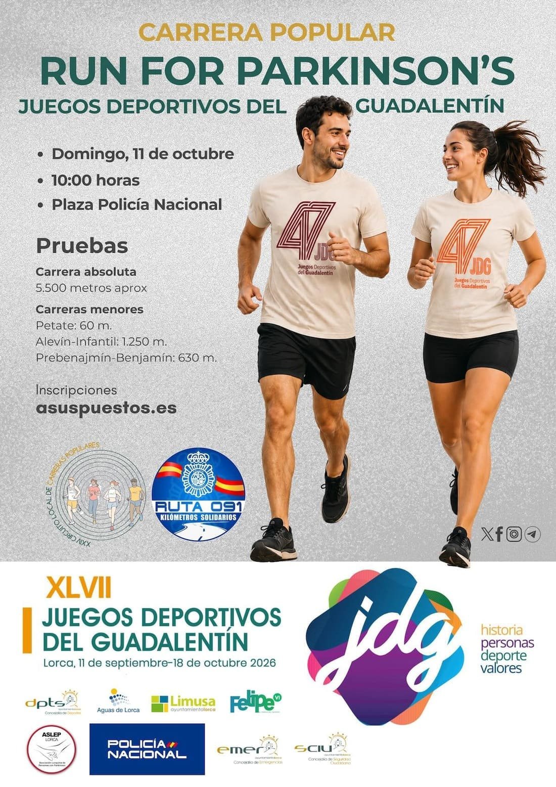 Cartel de Run for Parkinsons Lorca