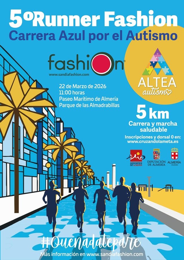 Cartel de Runner Fashion Carrera Azul por el Autismo