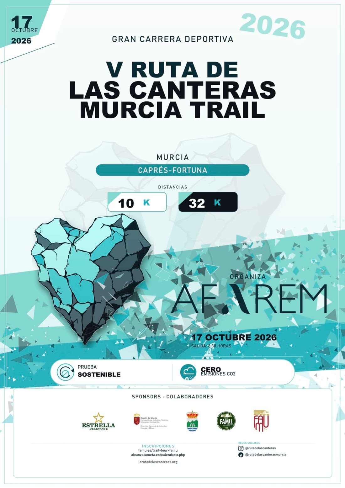 Cartel de V Ruta de las Canteras Murcia Trail